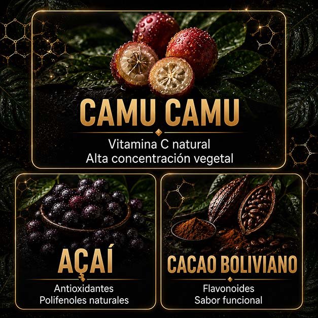 Camu camu y otros ingredientes seleccionados de la Amazonía