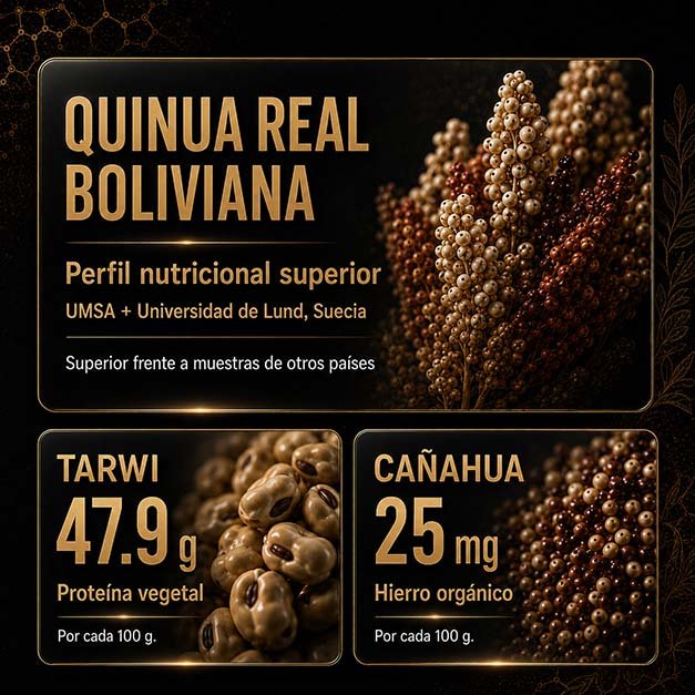 Quinua Real y otros ingredientes seleccionados de los Andes